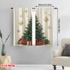 2pcs,2D Plane Printing Curtains&Window Treatment Christmas Tree Gifts Stars_a (3) Polyester Woven (without Rod) Home Decor for