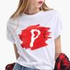 Women T Shirt Harajuku Summer 26 Alphabet K Print Woman Tee Tops Casual 90S Tshirt Femme Fashion Female T-Shirt