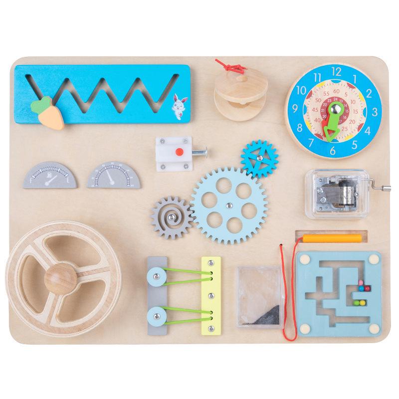 Montessori Baby Busy Box: Wooden Fine Motor Skill Toys for 1-3 Years