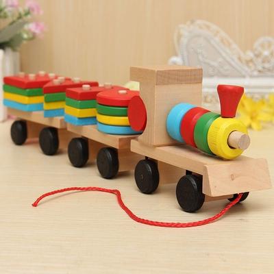 Bebek Bebekler Çocuk Ahşap Küçük Tren Eğitici Oyuncak