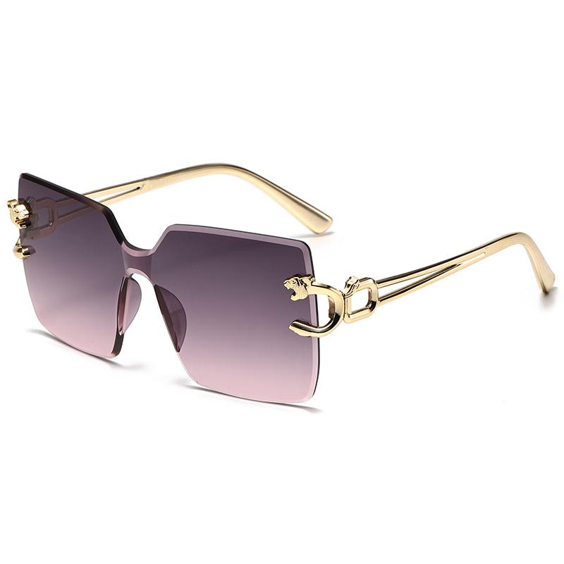 Retro Square Metal Sunglasses Women Men Rimless Trend Luxury Shades Leisure Travel Sun Glasses Lady Man UV400 Protective Glasses