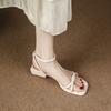 Pick Up Girl 8158-1 Summer Night Breeze Gentle Low Heel Sandals Summer 2025 New Fairy Style Women's Shoes