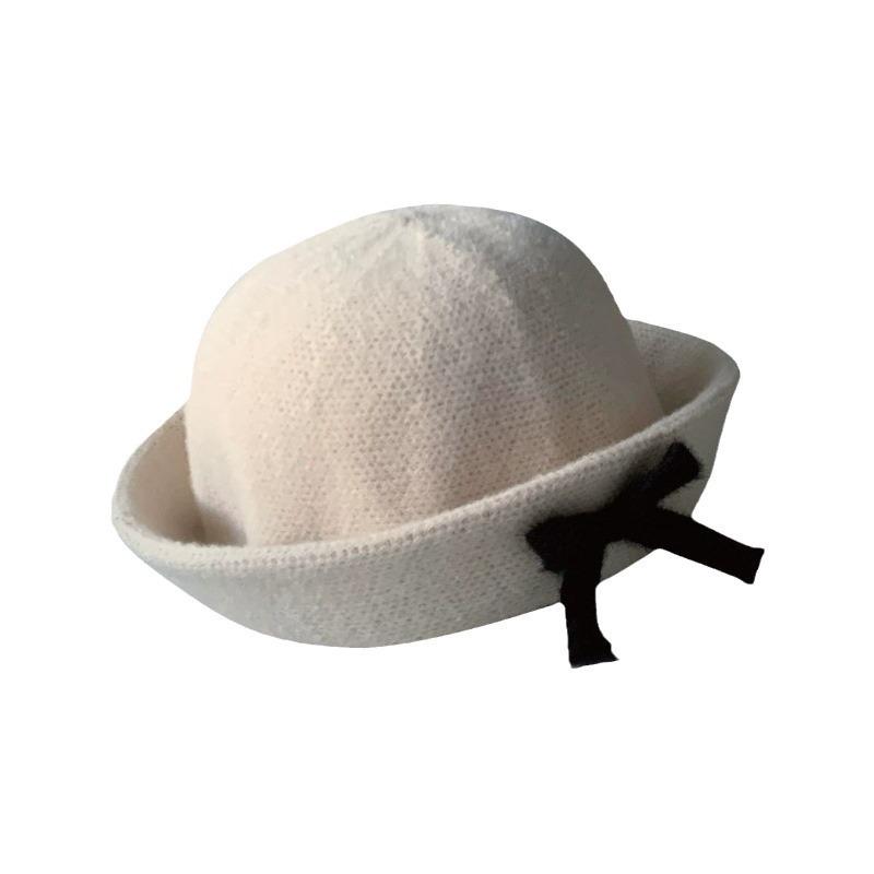 Wool Fisherman's Hat Children Autumn and Winter Retro Basin Hat Elegant Temperament Celebrity Basin Hat