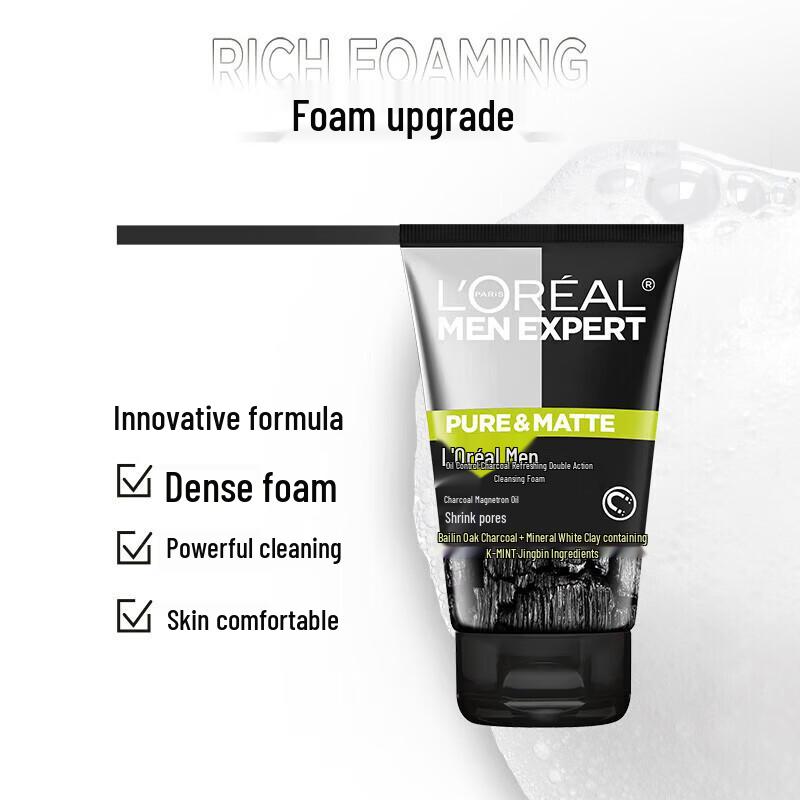 L'Oreal Men Expert Hydra Energetic Oil Control Charcoal Cleanser 100ml