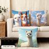 Classic Alpaca Cushion Cover Short Plush Double-Sided Print Square Throw Pillow Covers Sofa Home Cushion Decor