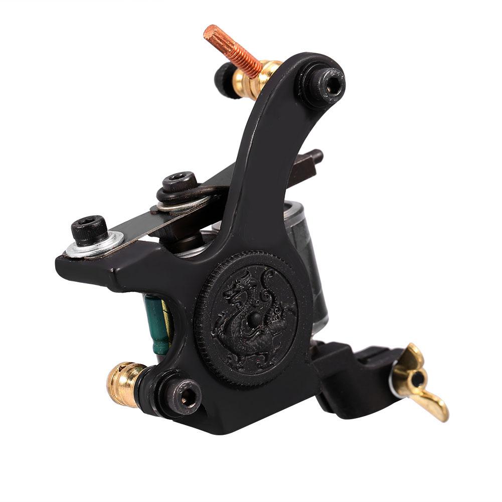 Professional 10 Warp Coil Tattoo Machine Dragon Fire Pattern Tattoo Gun Shader Liner