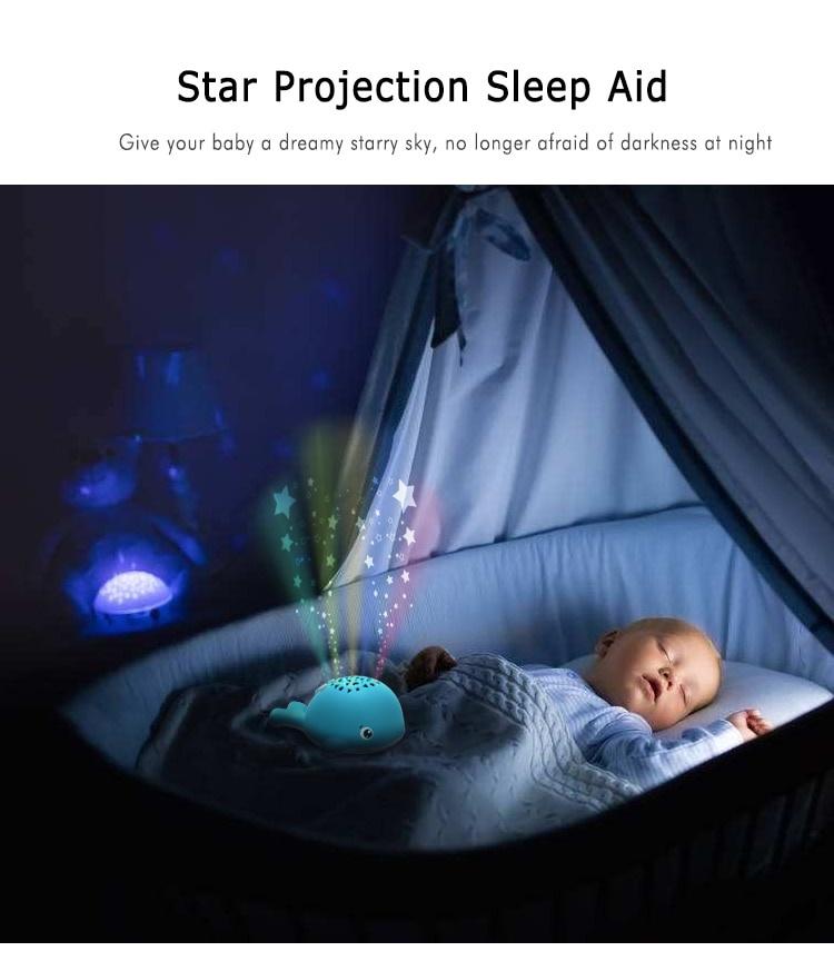 Whale Night Light Baby Luminous Toy Projector Story Music Player Projector Lamp Baby LED Sleep Lamp Baby Learning Machine