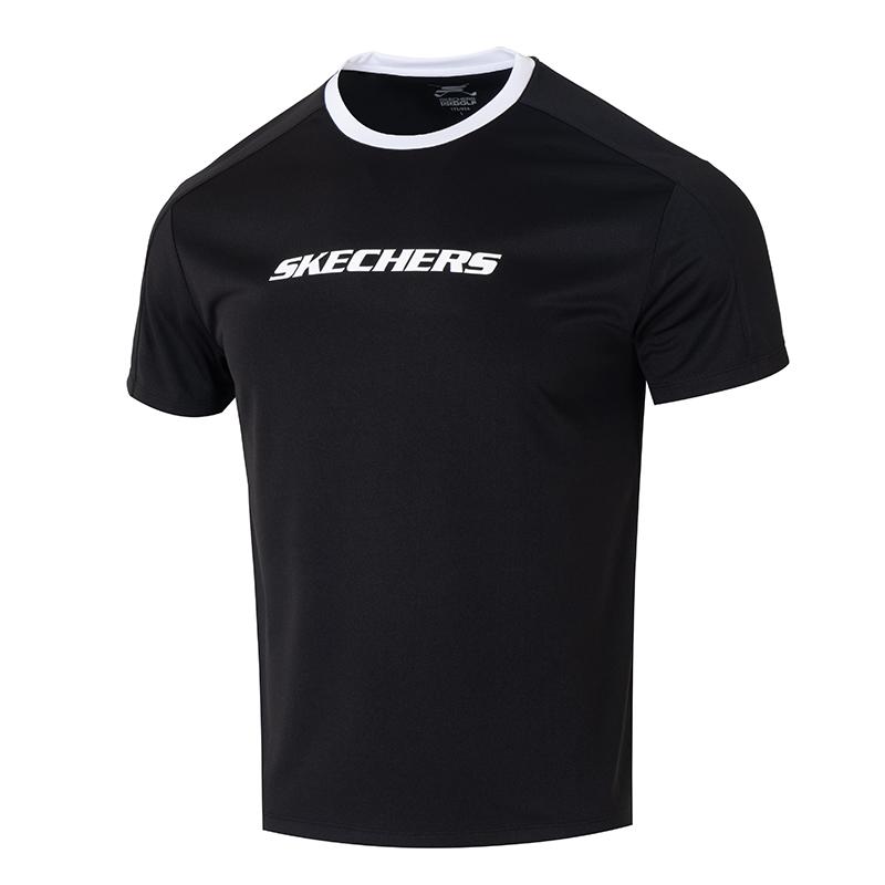 Skechers Fashionable Breathable Round Neck Short Sleeve T-Shirt Unisex tops Black P225U124-03K8 S