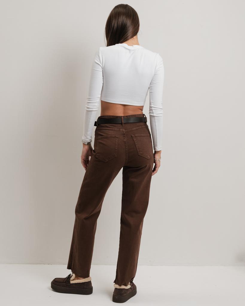 Straight Jeans with Belt Rimas 102105 38 Brown