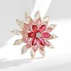 Jewelry Rotating Snowflake Brooch Rhinestone Floral Badge Vintage Flower Lapel Pin  Gift