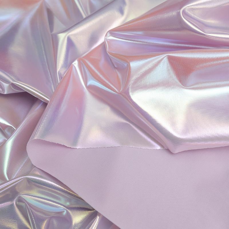 

100cm Iridescent Stretch Nylon Fabric 4-Way Spandex Blend for DIY Sewing Slip Dress Stage Costumes Photography Background 100x148cm