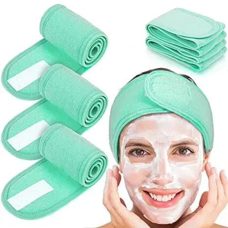 3pcs Spa Headband Hairband Sports Sweat Head Wrap Towel Hair Wraps Non-slip Stretchable Washable for Women Makeup Face Wash