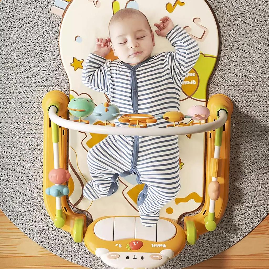 Let's Make Baby Gym, 4-Way Piano Play Gym with Mat, Music, Educational Toy for Newborns and 0 Months, Washable, Sensory Stimulation, Baby Shower Gift