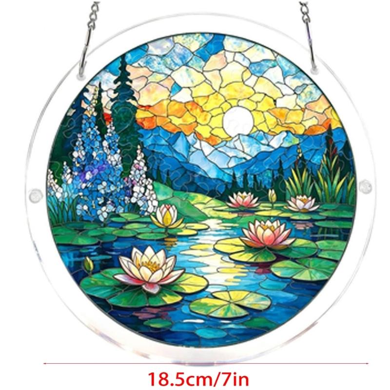 Puzzle Sun Catcher Stained Glass Window Hangings Acrylic Suncatchers Decors for Home Garden Ornament Housewarmings Gift