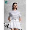 Women's He Mu Ni Golf Striped Woven Top