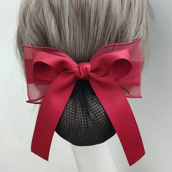 Rete per Capelli Fiocco Decorazione Tessuto Resistente Rete per Capelli Acconciatura Semplice Fiocco per Capelli Decorazione Uso Quotidiano Festa Uscita Accessori per Capelli