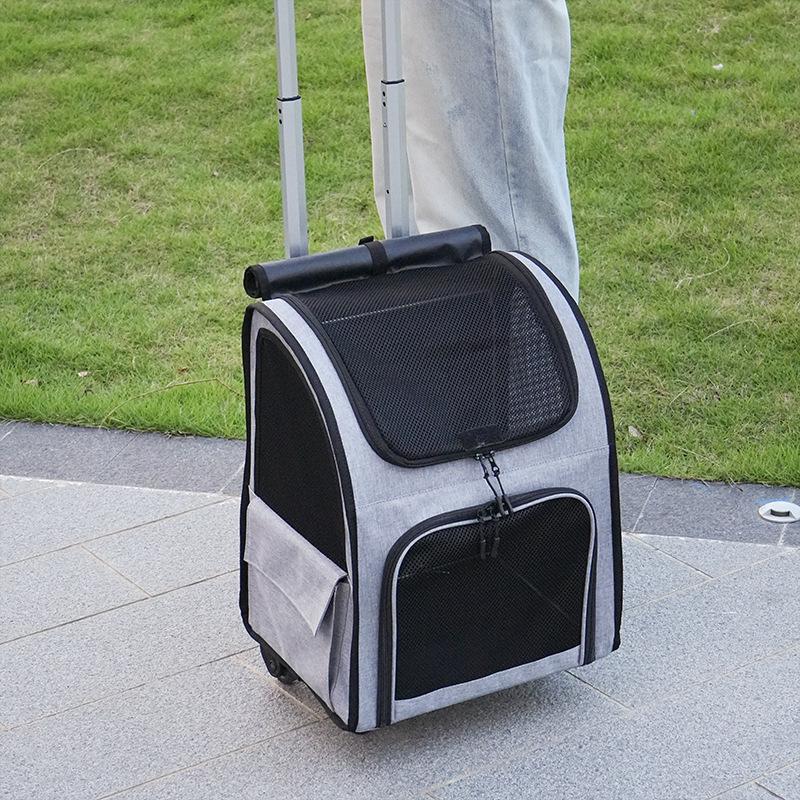 Portable Breathable Foldable Pet Trolley Bag for Cats and Dogs