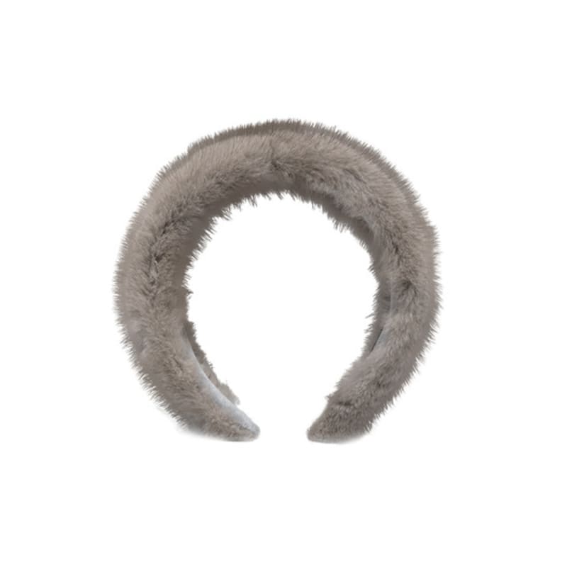 Brown Hat [serre-tete] Mink Fur Band - Sapphire Grey