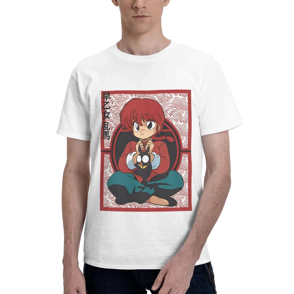 Ranma Saotome Anime Panda Manga Men Women's T Shirt  Casual Tee Shirt Short Sleeve T-Shirts 100% Cotton New Arrival Clothes