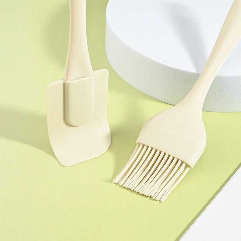 3Pcs/Set Non-Stick Silicone Cream Scraper Bread Cake Butter Spatula Mixer Oil Brush With PP Handle Cake Spatula Kitchen Baking