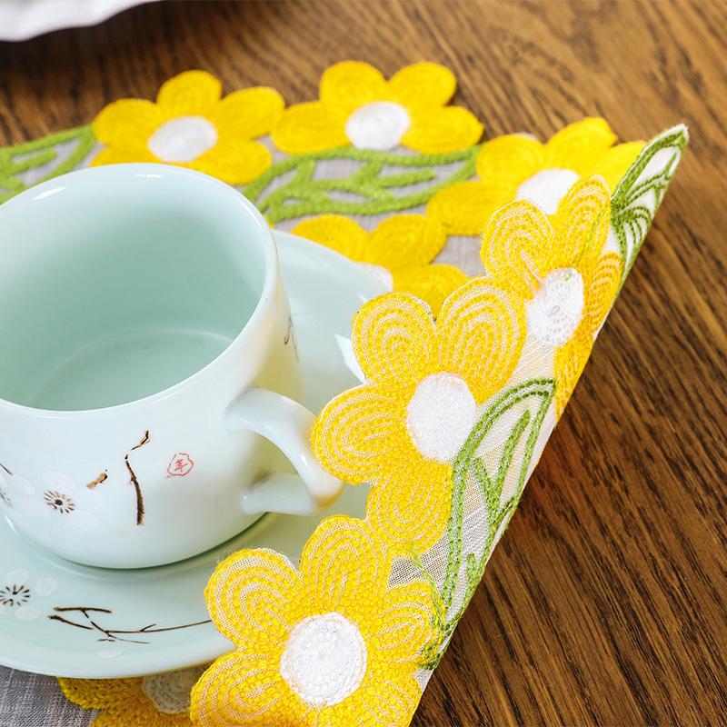 30cm*30cm Table Mat Placemats Ornament Insulation Pad Slip-resistant Meal Mat Rural Style Home Decorations