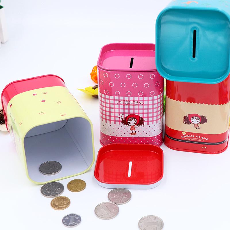 Cartoon Tin Pen Holder & Piggy Bank for Kids