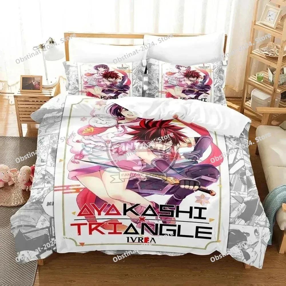 3D Anime Ayakashi Triangle Bedding Set Printed Bed Set With Pillowcase Bed Duvet Cover Soft Single Double Queen Super King Size