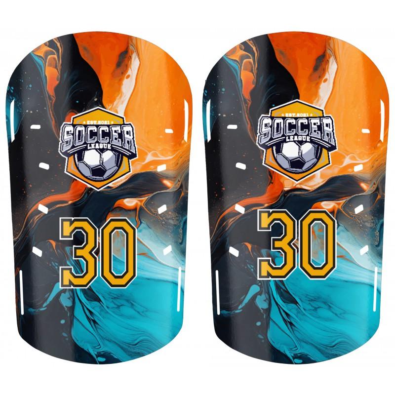 Professional Soccer Shin Guards With Sublimation Print Training Match Use