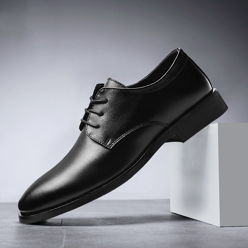 Men Business Dress Shoes Black Soft Leather Men Heighten Formal British Groom Shoes Casual Wedding Men Oxfords Suit Shoes