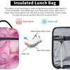 Pink Marble Lunch Box for Women Men, Insulated Lunch Box, Reusable Lunch Bag for Office, Work, Picnic, Travel