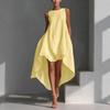 Asymmetrical Hem Sleeveless Cotton Linen Dress - Women's Spring 2026 Collection