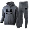 Marshmello Smile Face Hoodie Jogginghosen Set Unisex Oversized Lässig Winter Trainingsanzug