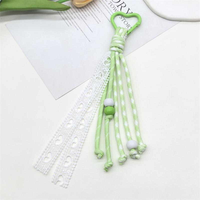 Kreative Bonbonfarben-Serie Spitzband geflochtenes Lanyard Miu-Stil Kletterseil Auto-Schlüsselanhänger Taschenanhänger
