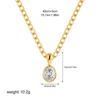 Multicolour Oval Crystal Necklace Stainless Steel Gemstone Necklace  Party Jewelry