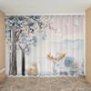 High Shading Curtains Northern Europe Simple Living Room Noble Luxury Bedroom Shading Ins Style Elk Decorative Blackout Drape