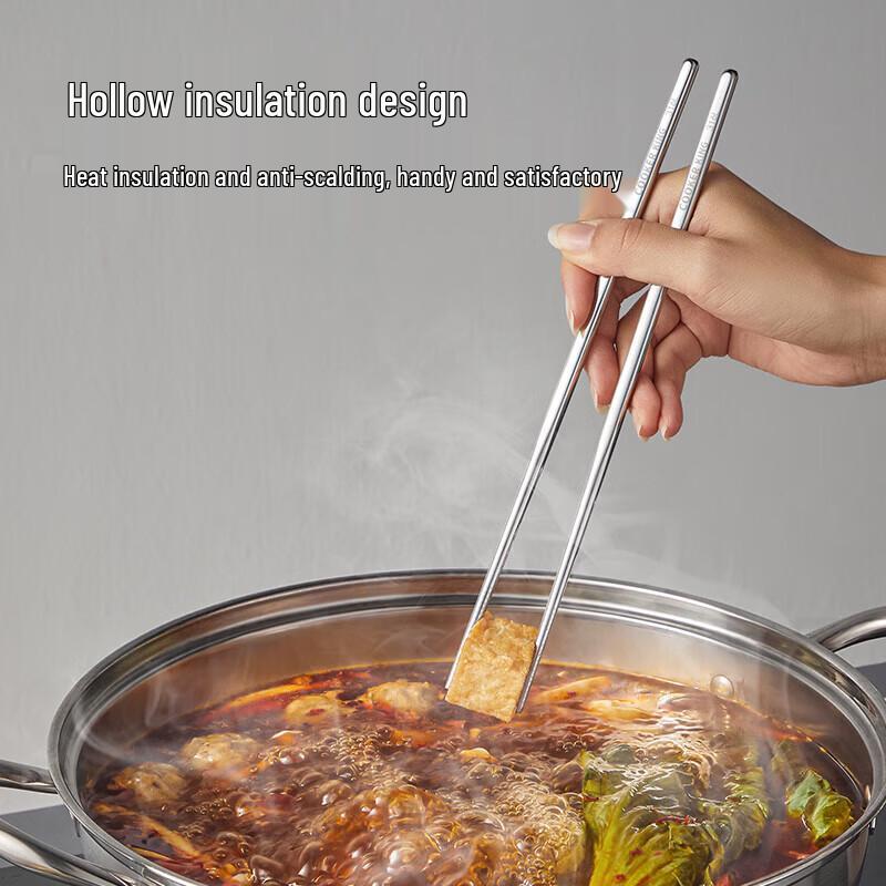COOKER KING 316L Stainless Steel Antibacterial Chopsticks (5 Pairs)