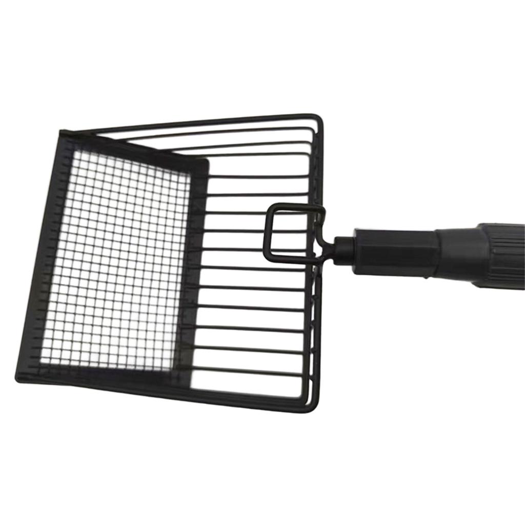 Metal Litter Scoop For Cats With Retractable Handle Efficient Sifting Design Multiuse Chicken Coop Rake Cleaning Tool