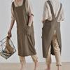 With Pockets Cross Back Apron Cotton Linen Pinafore Dress Durable Work Apron  Baking Cooking BBQ