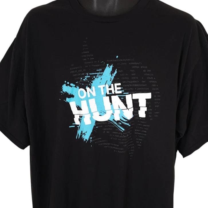 

Huntress T Shirt Mens Size 3XL Black Cybersecurity On The Hunt Technology XL