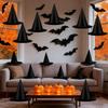 Halloween Witches Hat 12 Pieces Spooky Halloween Decorations With Bats Witch Hat Set With 164Ft Nylon Cord For Indoor Outdoor