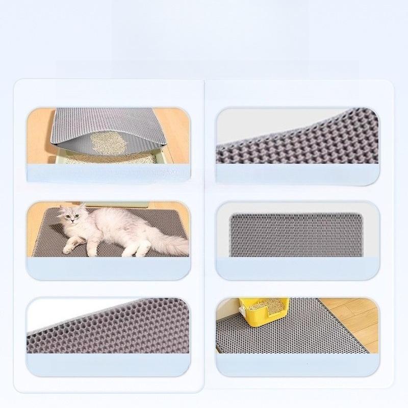Pet litter pad with double-layer filtration and anti stripping feature washable and sand controlled detachable Velcro litter pad