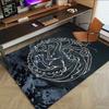 1pc Fire and Blood Office Carpet Chair Mats, Home Decor Mat Fantasy Theme Mat Durable Mat, Dragon Decor,Suitable for fantasy theme lovers