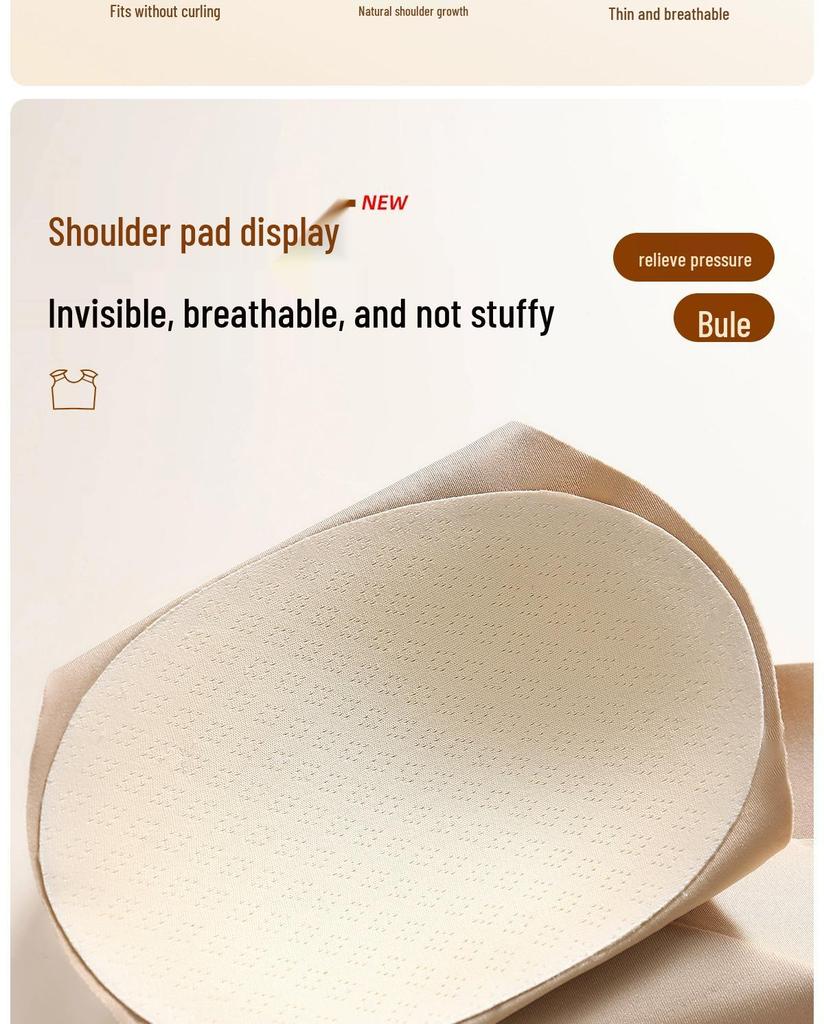 Biustonosz z niewidocznymi poduszkami na ramionach w kształcie kąta prostego: Bezszwowy pas piersiowy dla kobiet, zmniejszający widoczność dużych piersi