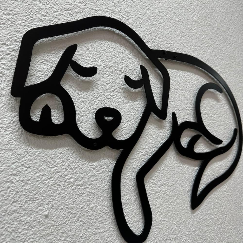 Dog Metal Wall Art, Puppy Wall Decor, Dog Lovers Gift for Mom, Metal Hanging, Animal Minimalist, Pet Home Decor