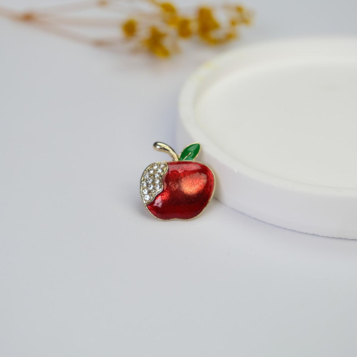 

Корейская брошь «Красное яблоко» со стразами: Изысканный аксессуар высокого класса для уникального стиля