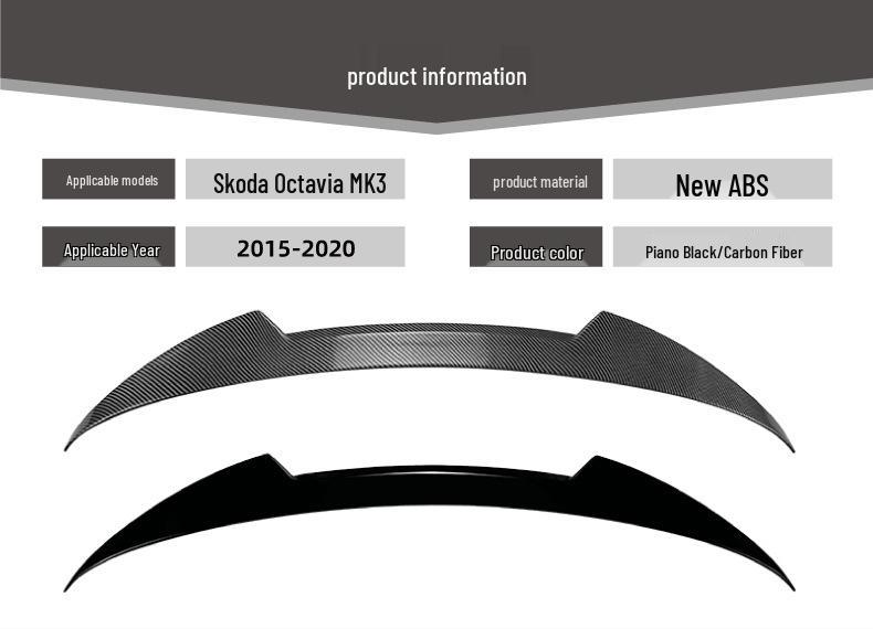 Rear Spoiler for Skoda Octavia MK3 Estate 2015-2020