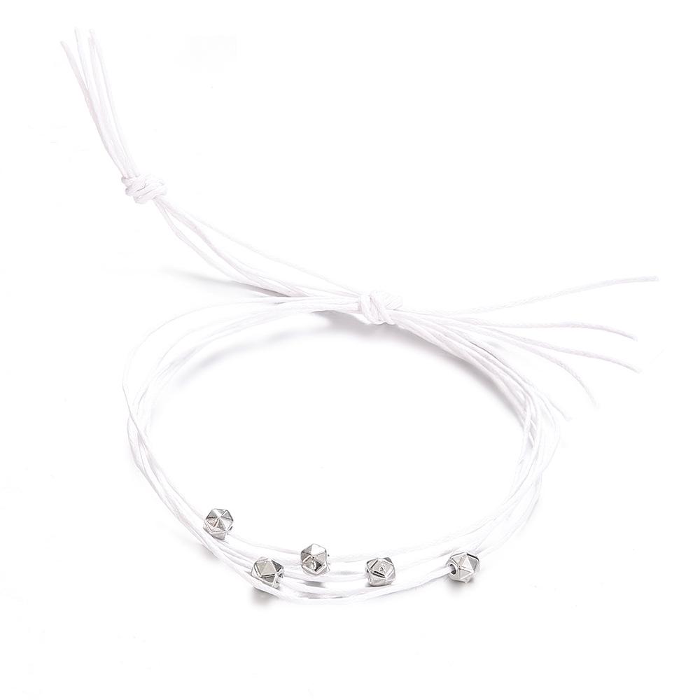 Handwoven Multicolor Rope Bracelet with Beaded Mountain Compass