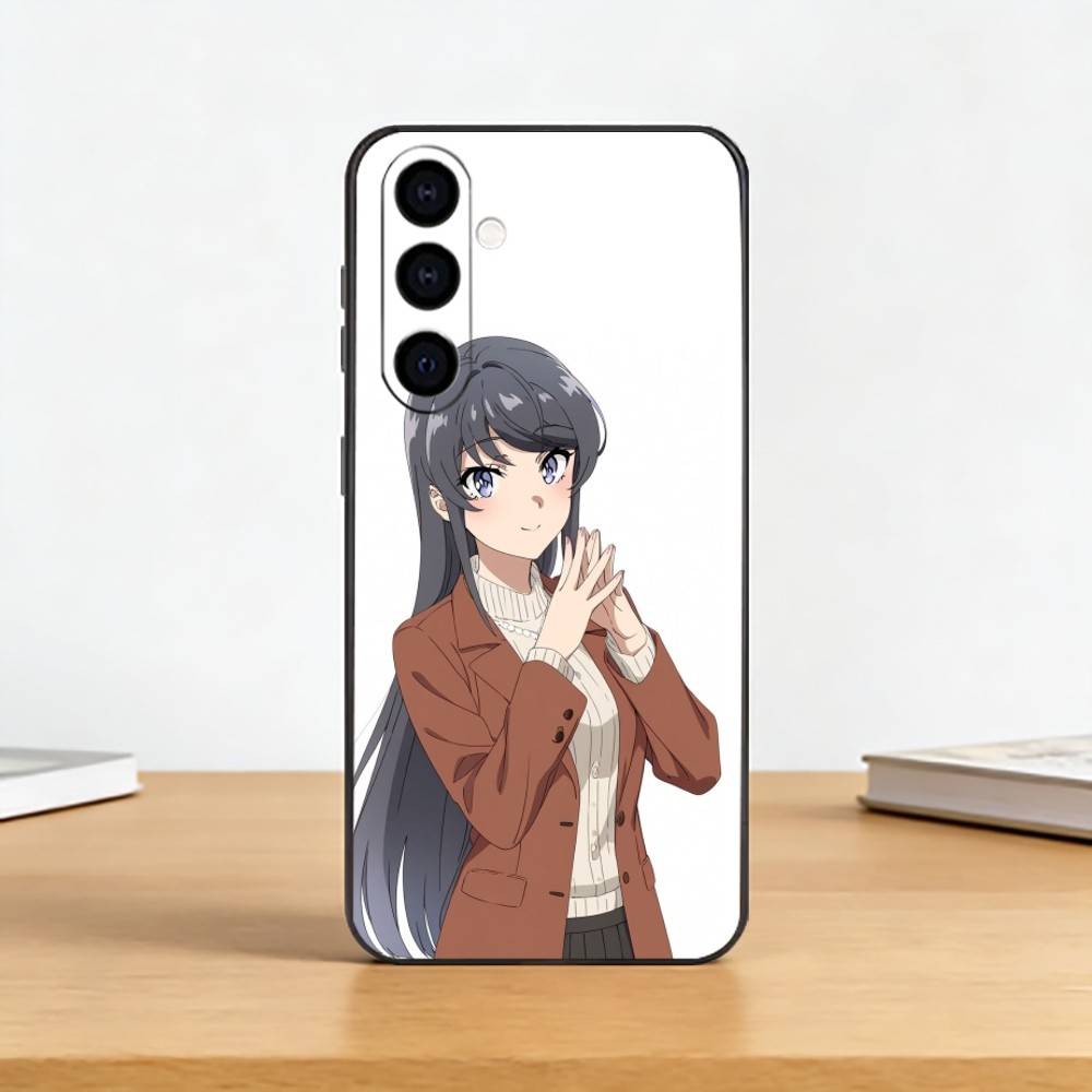 Anime Mai S-Sakurajima Phone Case Black Silicone Soft For Samsung Galaxy A73,A72,A71,A70,A53,A52,A51