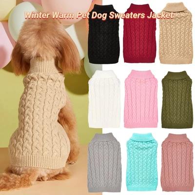 Pet Dog Sweaters for Small Medium Dogs Cats Clothes Winter Warm Puppy Turtleneck Chihuahua Vest Soft Yorkie Coat Teddy Jacket