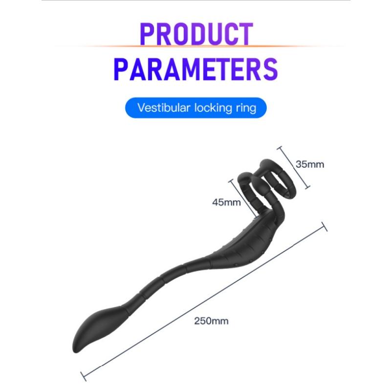 Vibrating Cock Ring Male Prostate Massager Anal Vibrator Remote Control Taint Stimulator Butt Plug Adult Sex Toy for Men